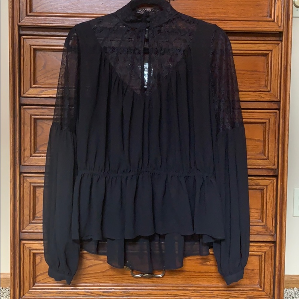 HP! 🎉 NWT Express black lace sheer top - Picture 2 of 7